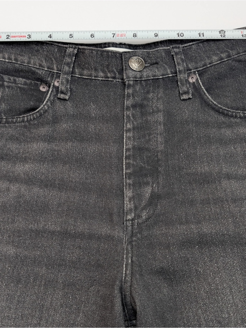 rag & bone Miramar Terry Wide-Leg Faux Denim Pants in Charcoal Black Wash - Picture 3 of 16